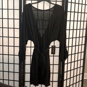 Dolman sleeve, backless dress